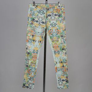 Silvian Heach Floral Print Split-Hem Skinny Pants Size IT 40/ US 26